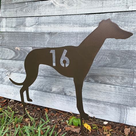 Steel Greyhound House Number Sign